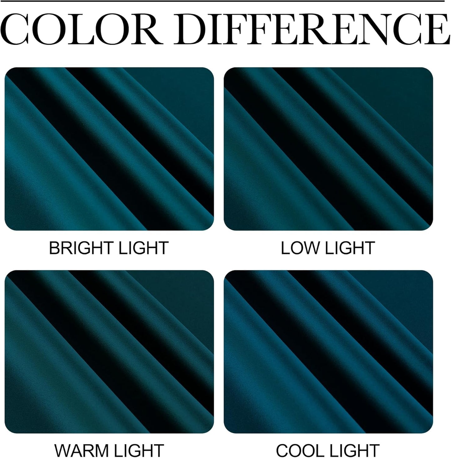 NICETOWN Faux Silk Teal Curtains & Drapes for Bedroom, Grommet Top Thermal Insulated Room Darkening Energy Saving Privacy Drapes for Nursery, 2 Panels, W52 x L63