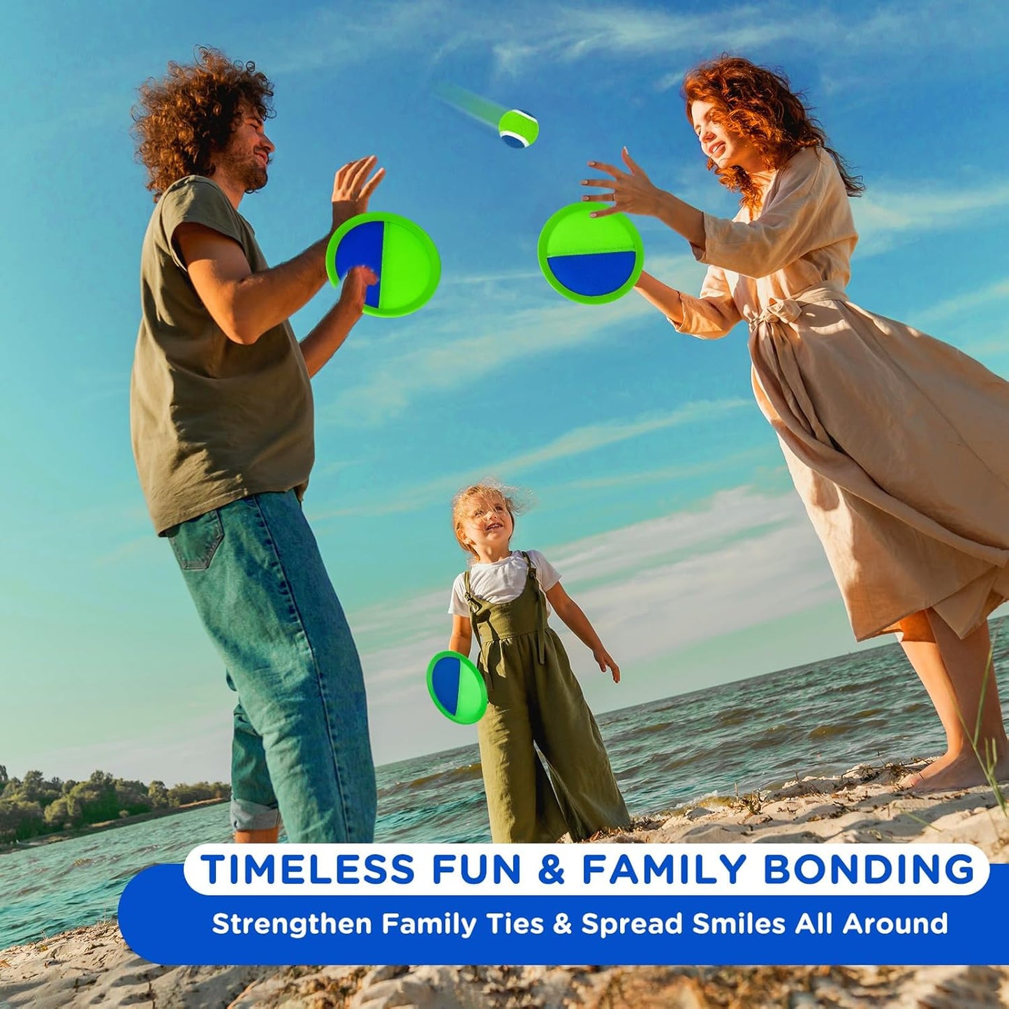 Ayeboovi Toss and Catch Ball Game Outdoor Beach Pool Toys for Kids Games 6 Paddle 3 Balls Pool Beach Lawn Yard Games 3 4 5 6 7 8+ Year Old Toddler Boys Girls Birthday Gift