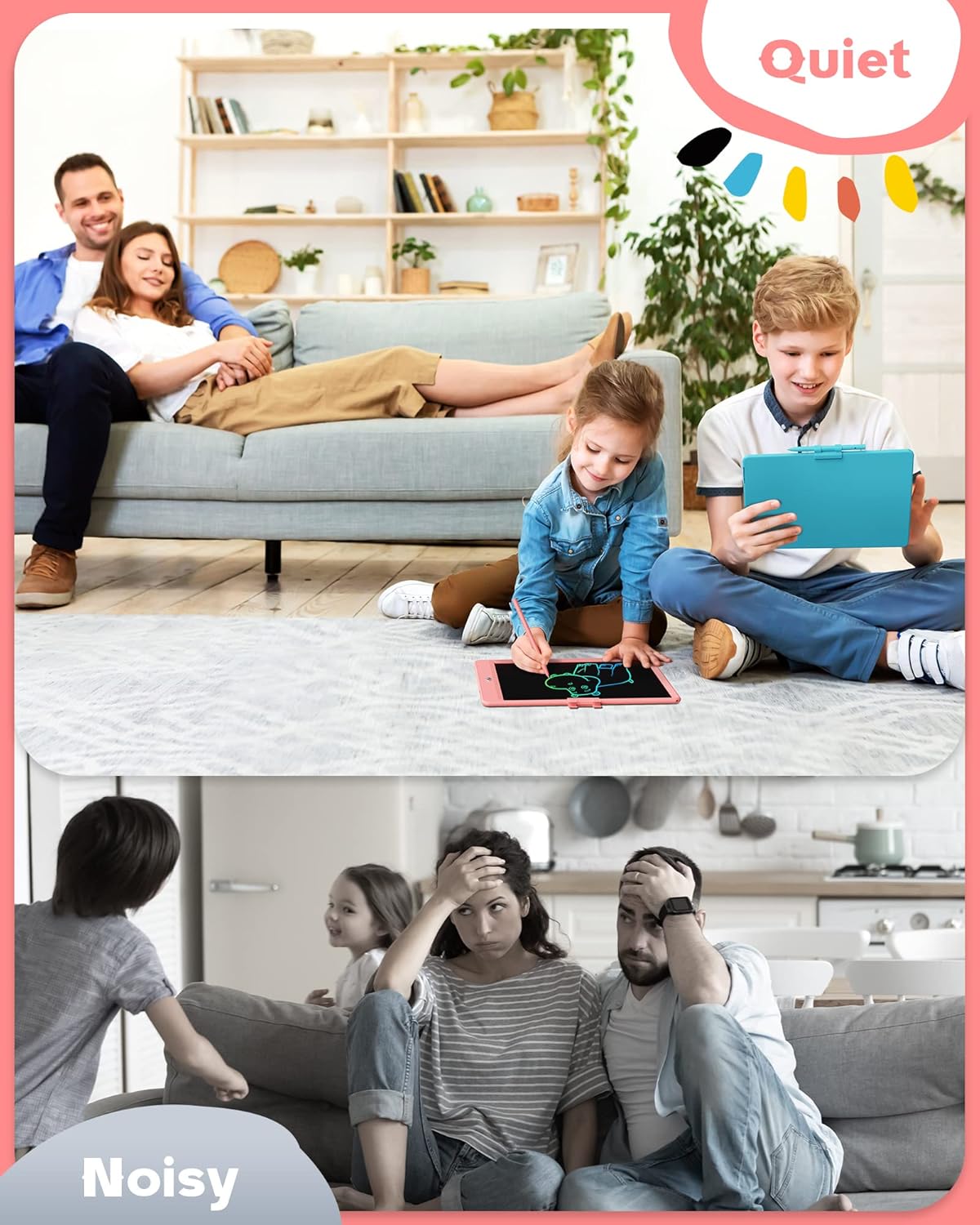 Bravokids Toys for 3 Years Old Girls Boys, LCD Writing Tablet 10 Inch Doodle Board, Electronic Drawing Pads, Educational Birthday Gift for 3 Years Old Kids Toddler (Light Pink)