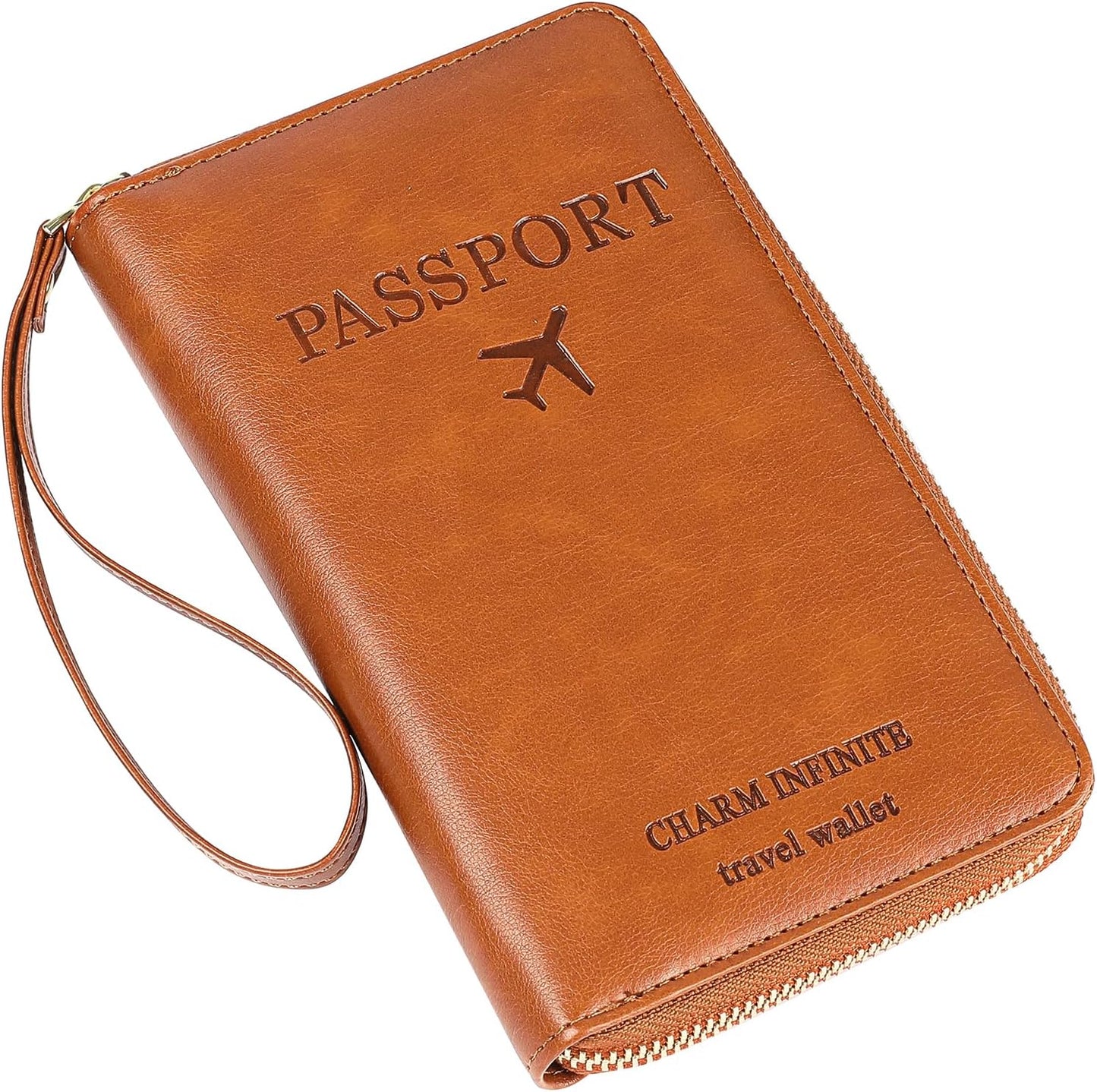 Leather RFID Blocking Passport Holder Travel Wallet, Passport Cover/Travel Wallet for Women/Men with