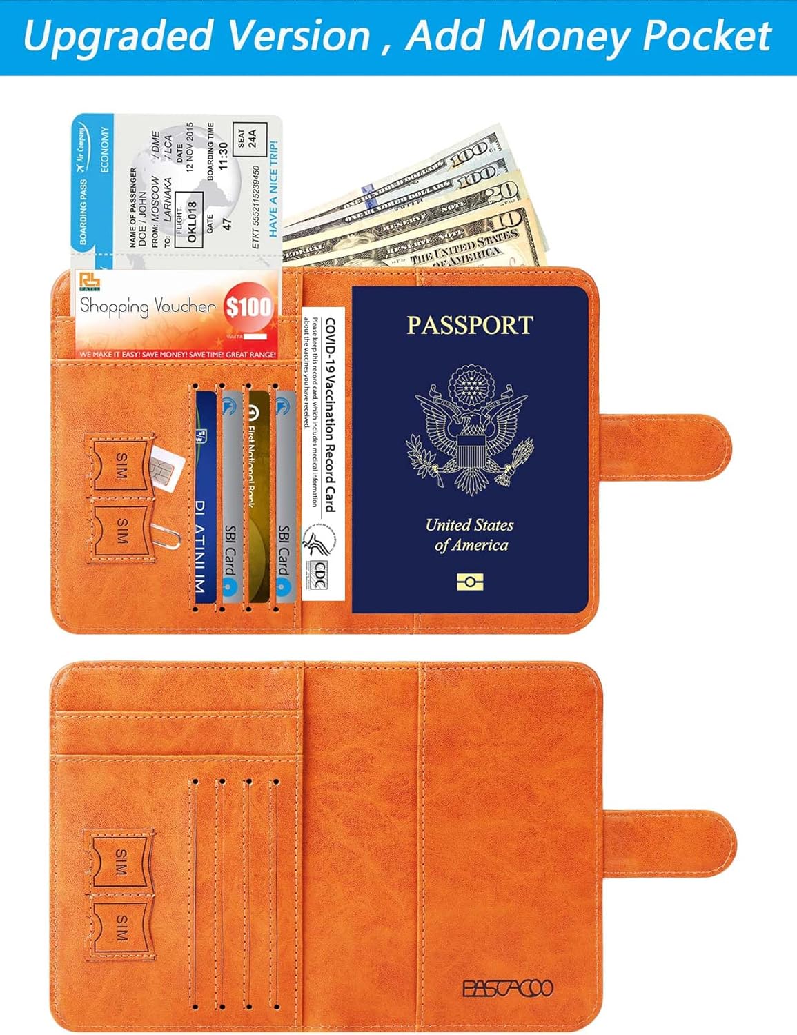 Passport Holder Cover Wallet RFID Blocking Leather Card Case Travel Accessories for Women Men (Claybank)