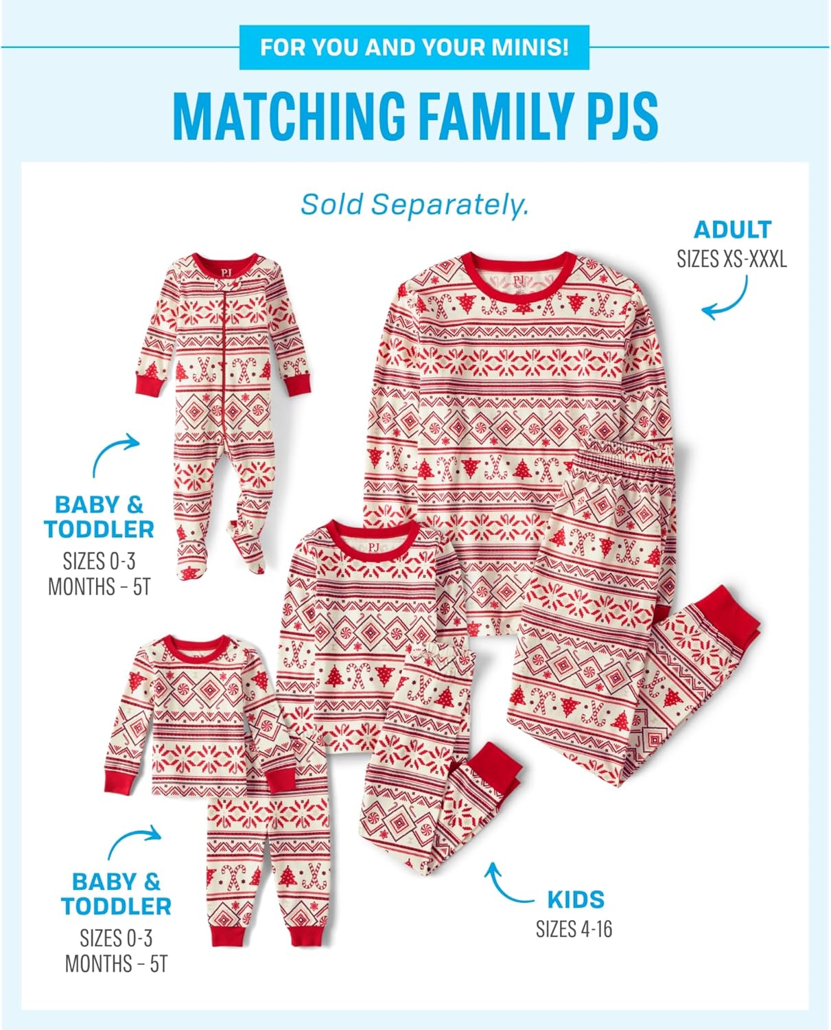 The Children’s Place Family Matching, Christmas and Holiday Pajama Sets, Cotton