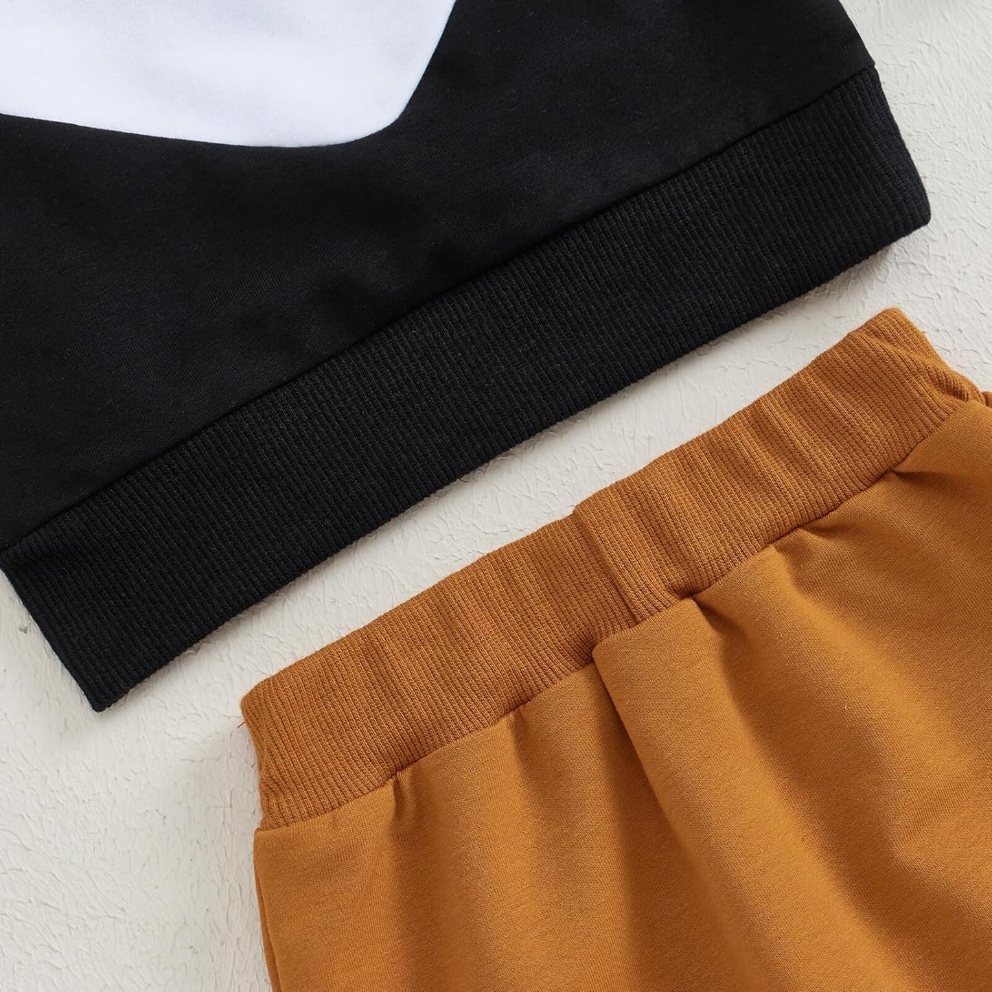 Kupretty Toddler Baby Boy Fall Winter Clothes Color Block Long Sleeve Sweatshirt Pullover Tops + Joggers Pants Outfit Set