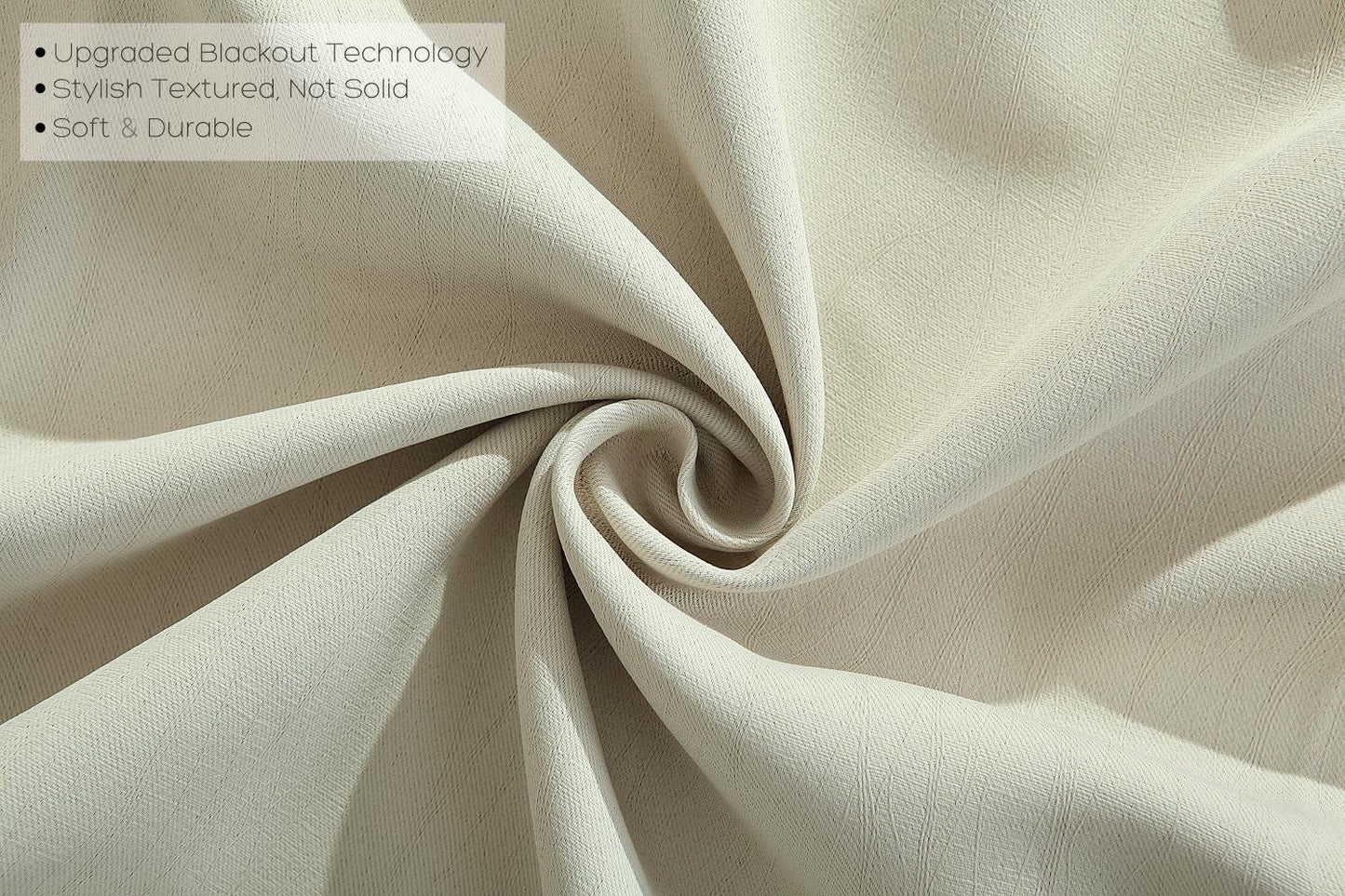 MIUCO Blackout Curtains Room Darkening Curtains Textured Grommet Panels for Window Treatment 2 Panels 52x63 Inch Beige