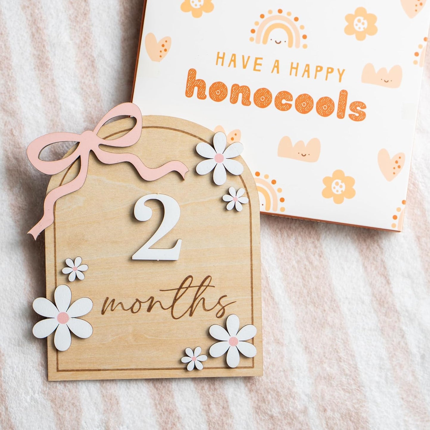 Baby Monthly Milestone Sign,1-12 Monthly Baby Milestone, Month Milestone Baby Girl, Baby Months Milestone, Newborn Photography Props Double-Sided (B14)