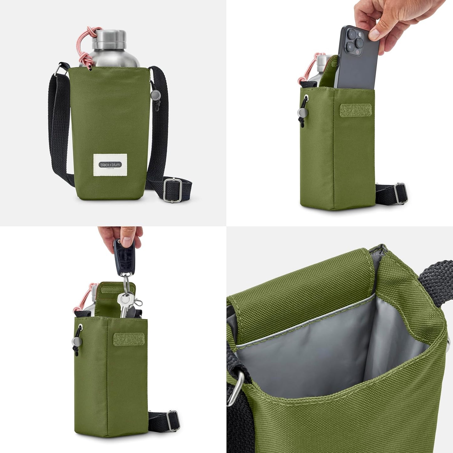 Black+Blum Insulated Bottle Bag - Made with Recycled PET and BPA Free - Bottle Bag for On The Go