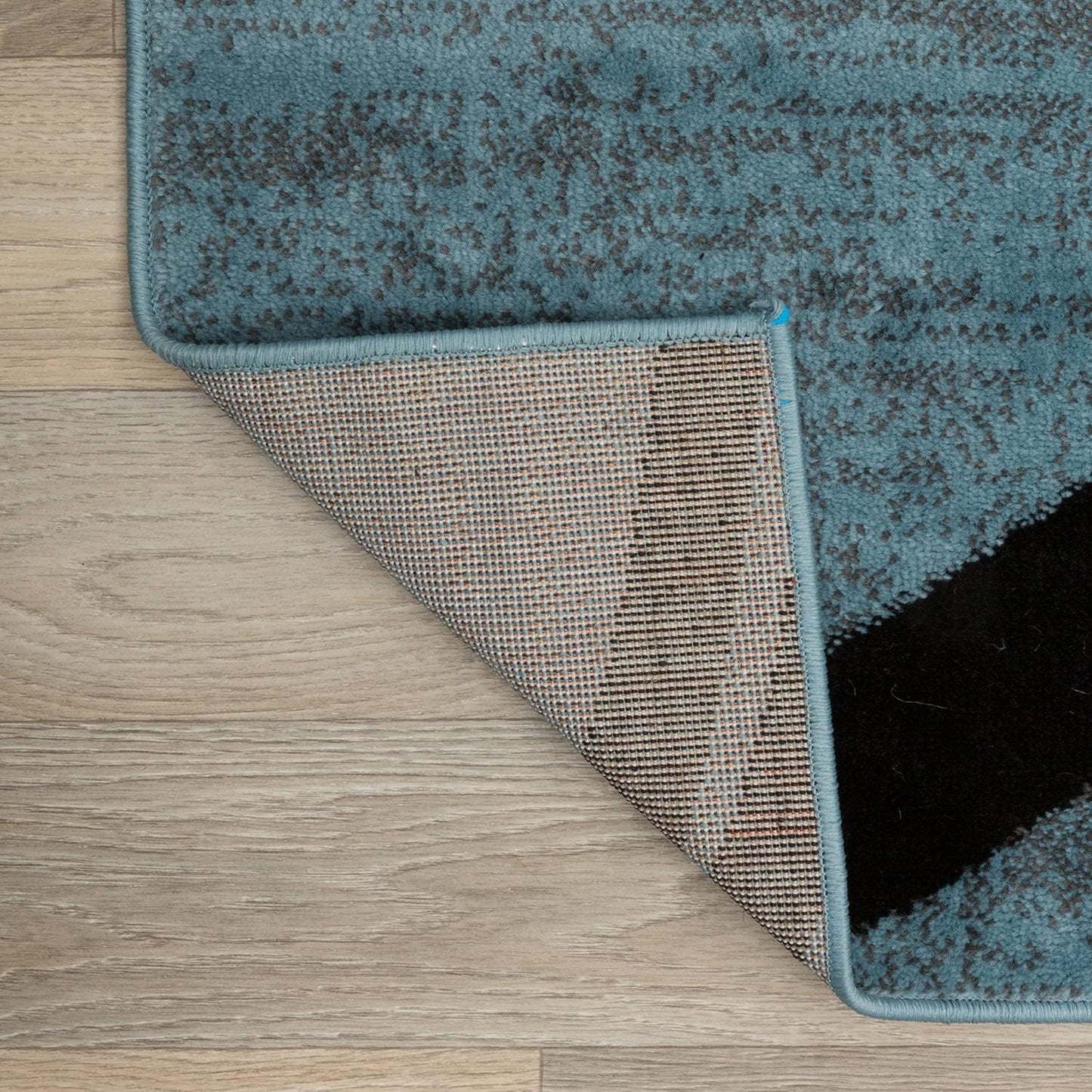 Rugshop Modern Wavy Circles Design Runner Rug 2'7" x 12' Blue