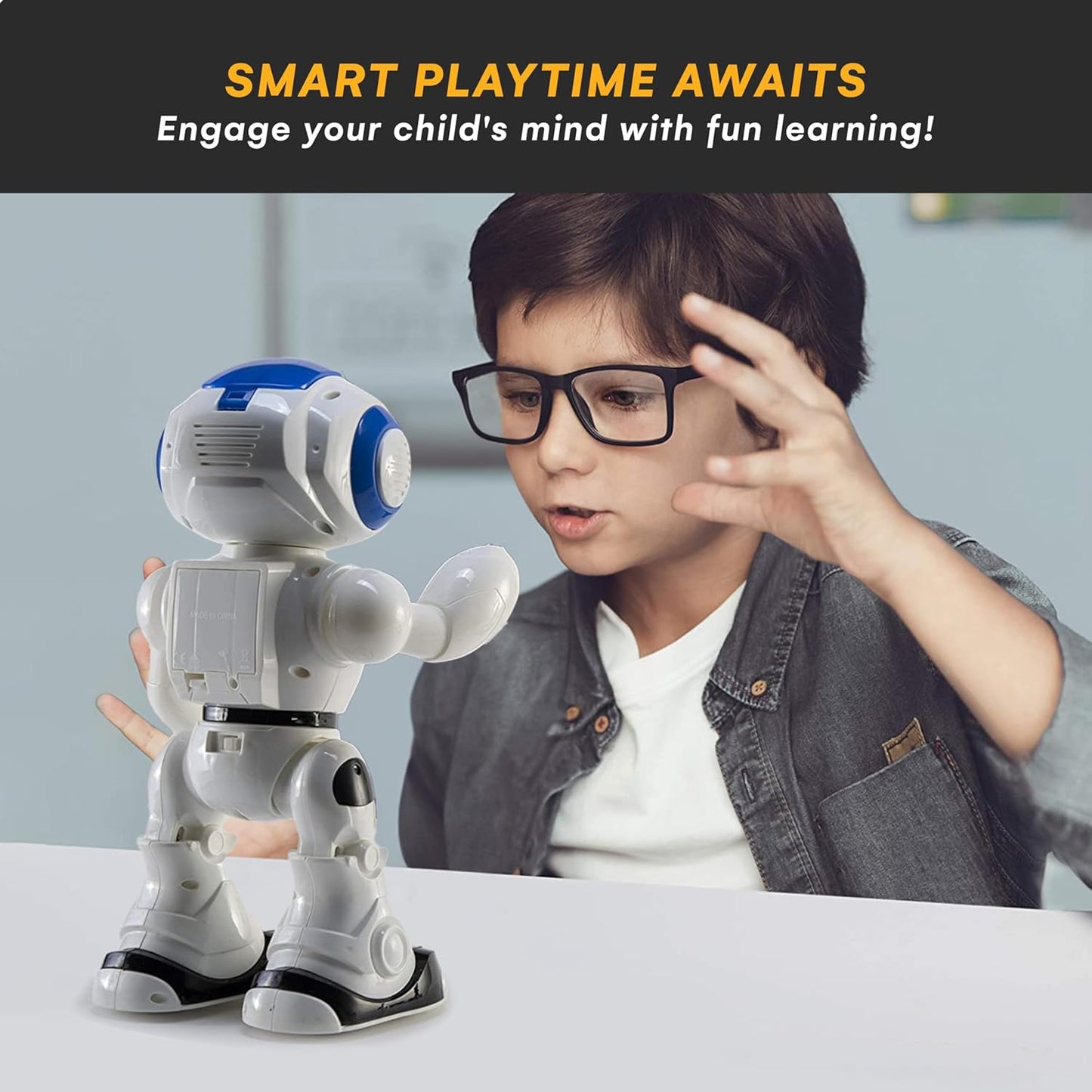 Programmable LED RC Robot Toys - Interactive 12-inch Tall Dancing and Talking Robot for Kids