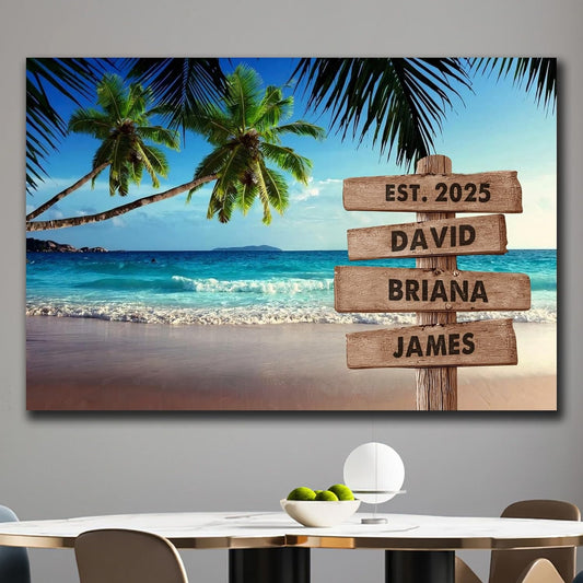 Personalized Father's Day Family Names Street Custom Multi-Name Date of Birth Vintage Street Sign Happy Fathers Day Poster Canvas Wall Art Best Gifts for Dad Husband from Daughter Son Wife Kids #22