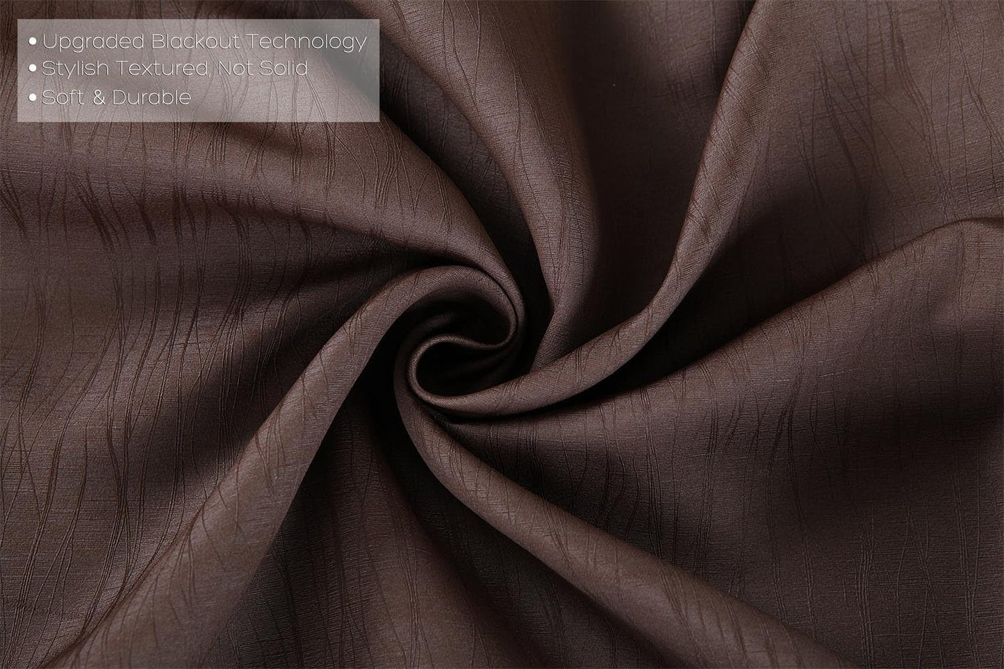 MIUCO Blackout Curtains Room Darkening Textured Look Grommet Panels 2 Panels for Window Treatment 52x63 Inch Chocolate
