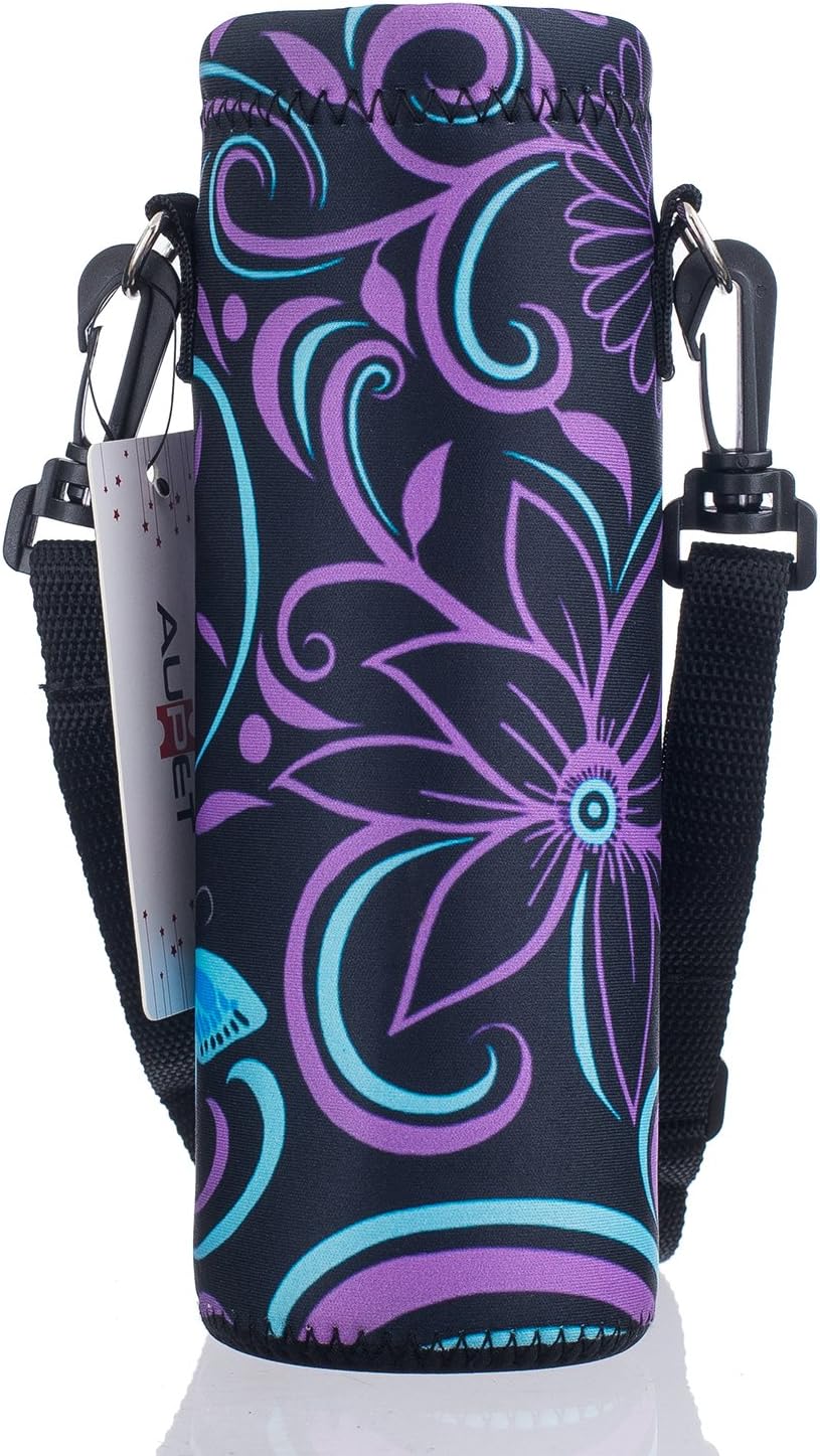 AUPET Water Bottle Bag Carrier,24oz/32oz Insulated Neoprene bottle Sling Holder Case Pouch Cover for 1000ML/750ML Bottles with Shoulder Strap for walking