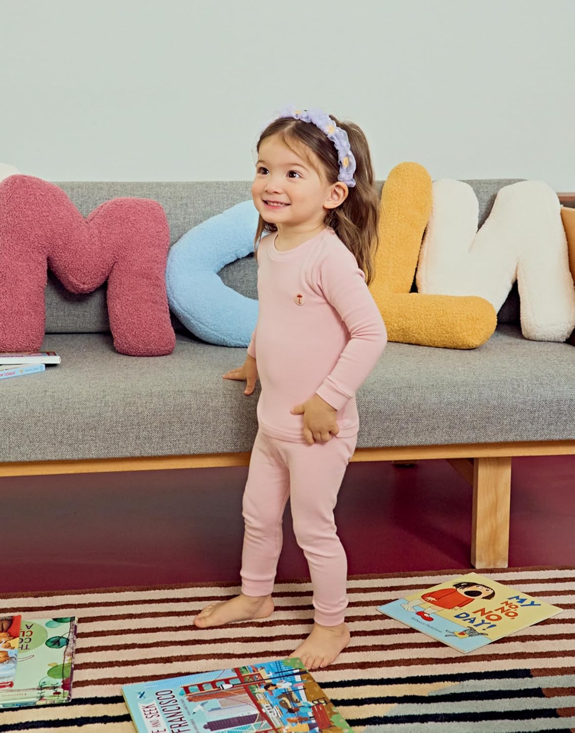 moimoln 6M-8Y Modal Cotton Solid Soft Breathable Baby Toddler Boys Girls Snug fit Pjs Long Sleeve Pajamas Set Sleepwear Daily