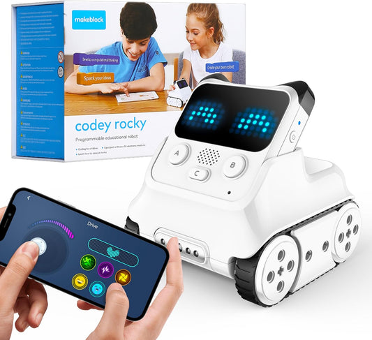 Makeblock Codey Rocky Interactive Emo Robot, Coding for Kids 8-12, STEM Toys Support Scratch Python Programming, Smart Robotics Gift for Kids 6+