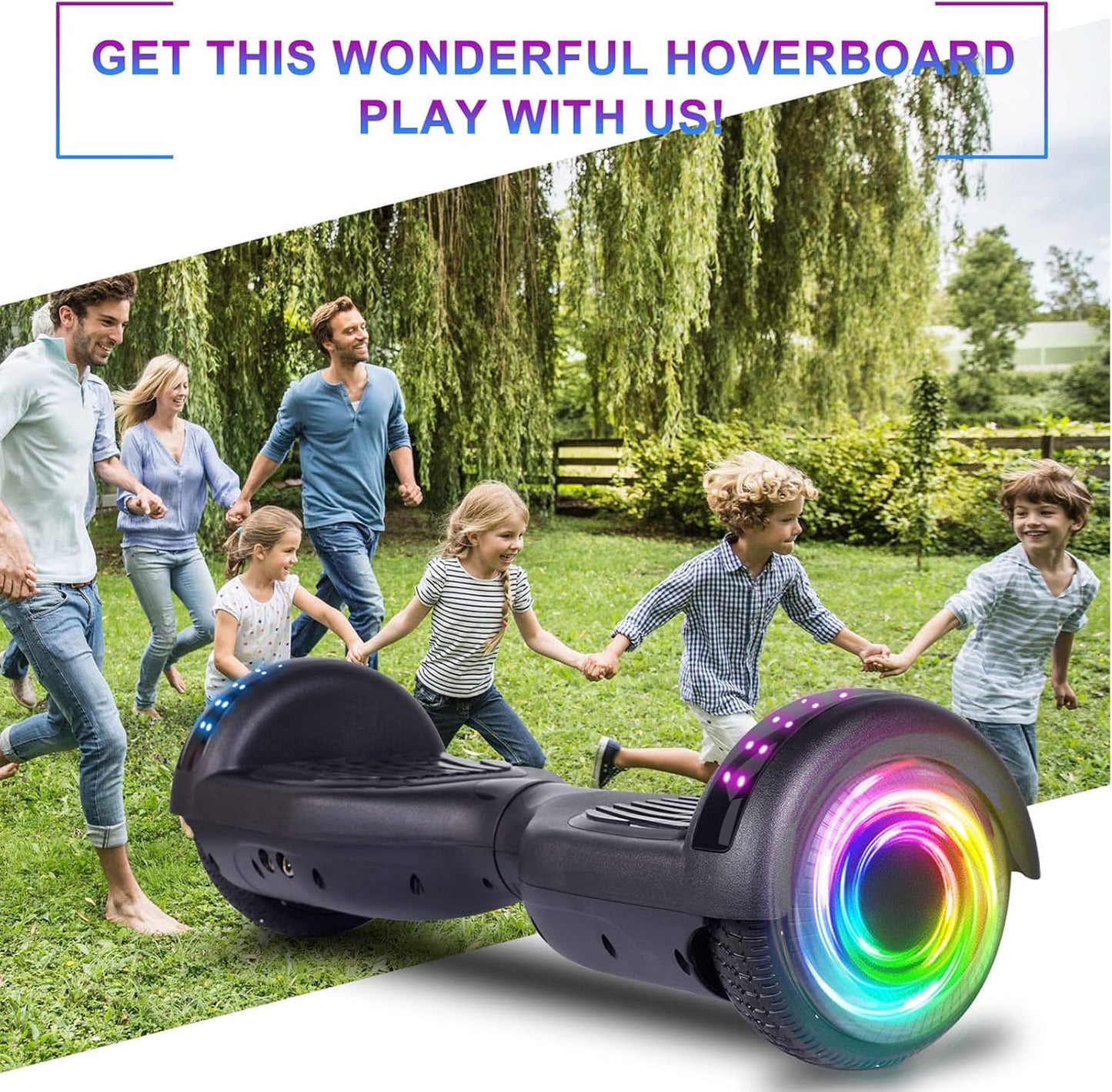SISIGAD Scooters for Kids Ages 6-12, with Built-in Bluetooth Speaker and 6.5" Colorful Lights Wheels, Safety Certified Self Balancing Scooter Gift for Kids