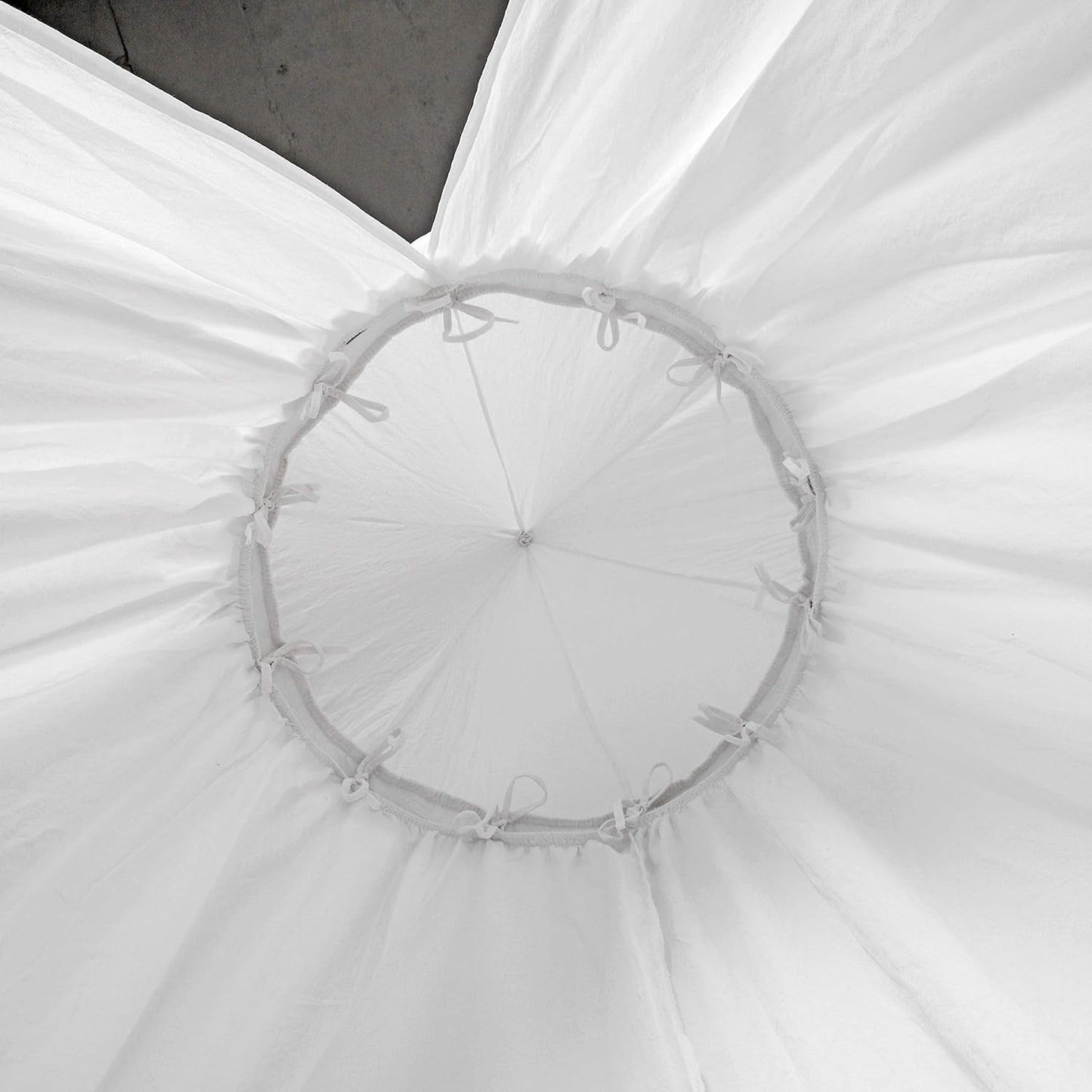 Kids Bed Canopy with Frills Cotton Cover Net for Crib Reading Nook Curtain Hideaway Hanging Round Tent Nursery Bedding Play Room Decor