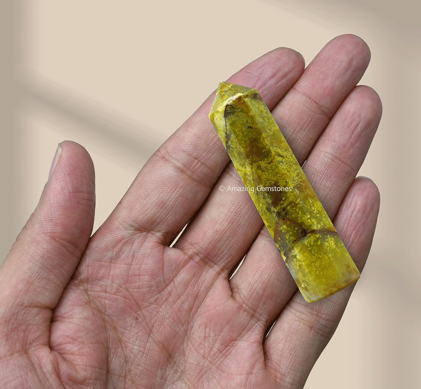 Amazing Gemstone Green Opal Crystal Towers - Natural Healing Crystal Point Obelisk for Reiki Healing and Crystal Grid (2 Inch to 3 Inch)