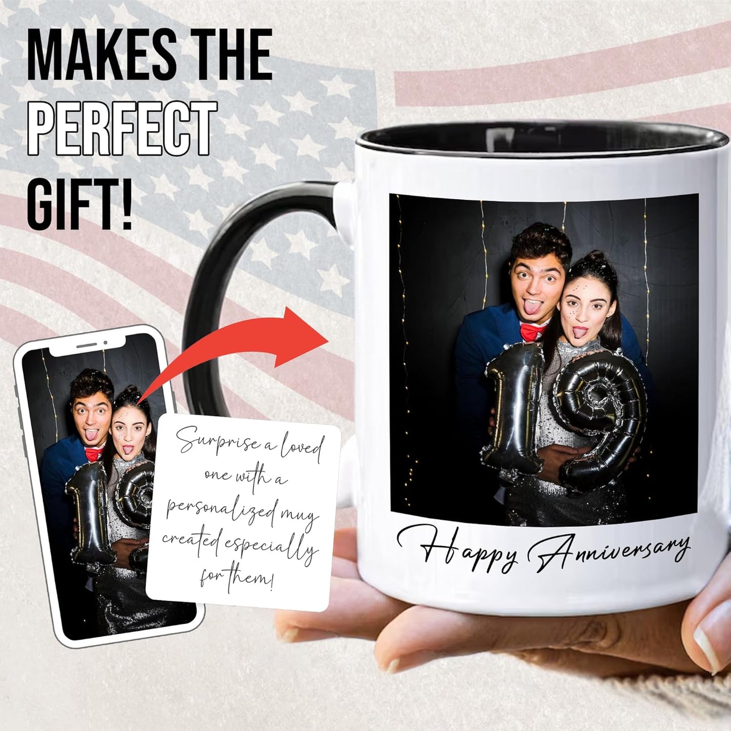 Custom Mug Upload Your Picture Personalized Coffee Mug with Photo Text Name Customized Cup Unique Ideas Gifts for Men Women Mom Dad Halloween Christmas Thanksgiving Friend Family