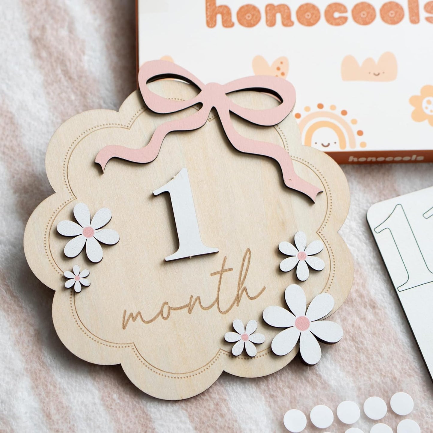 Baby Monthly Milestone Sign,1-12 Monthly Baby Milestone, Month Milestone Baby Girl, Baby Months Milestone, Newborn Photography Props Double-Sided (B12)