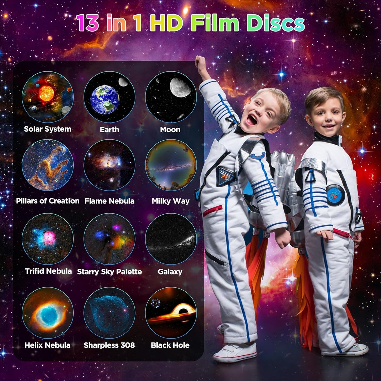 Galaxy Projector, 12 in 1 HD Planetarium Astronaut Galaxy Projector for Bedroom, Galaxy Star Night Light Projector for Kids Adults Gaming Room/Party/Home Décor
