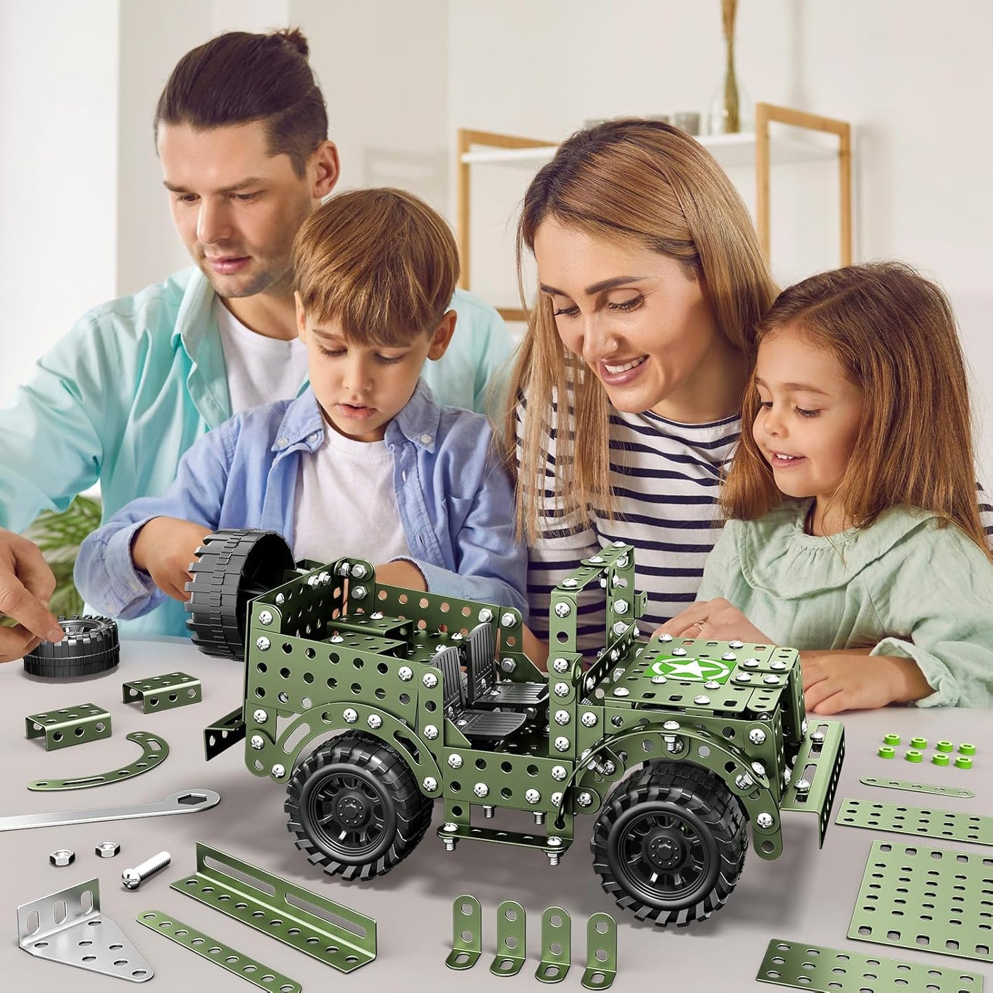 Lucky Doug STEM Building Projects Model Truck Set - Building Toys for Kids Ages 8-12, Assembly Science Army Toys for Boys 8 9 10 11 Years Old