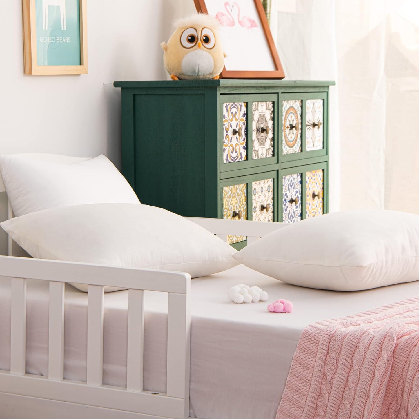 NTBAY 2 Pack Pillows with Microfiber Pillowcases, Soft Cotton Down Alternative 13x18 Zippered Pillow for Sleeping in Crib - Machine Washable - Breathable Travel Pillows, Dark Grey