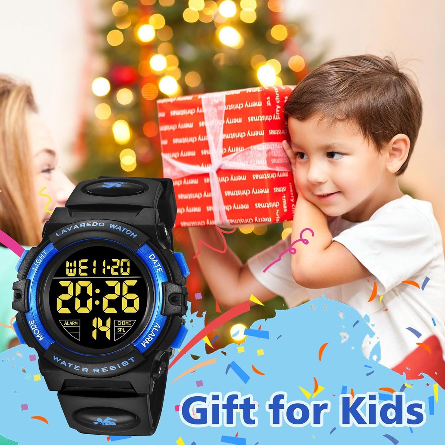 Kids Watch,Boys Watch for 3-15 Year Old Boys,Digital Sport Outdoor Multifunctional Chronograph LED 50 M Waterproof Alarm Calendar Analog Watch for Children with Silicone Band,Kids Gift