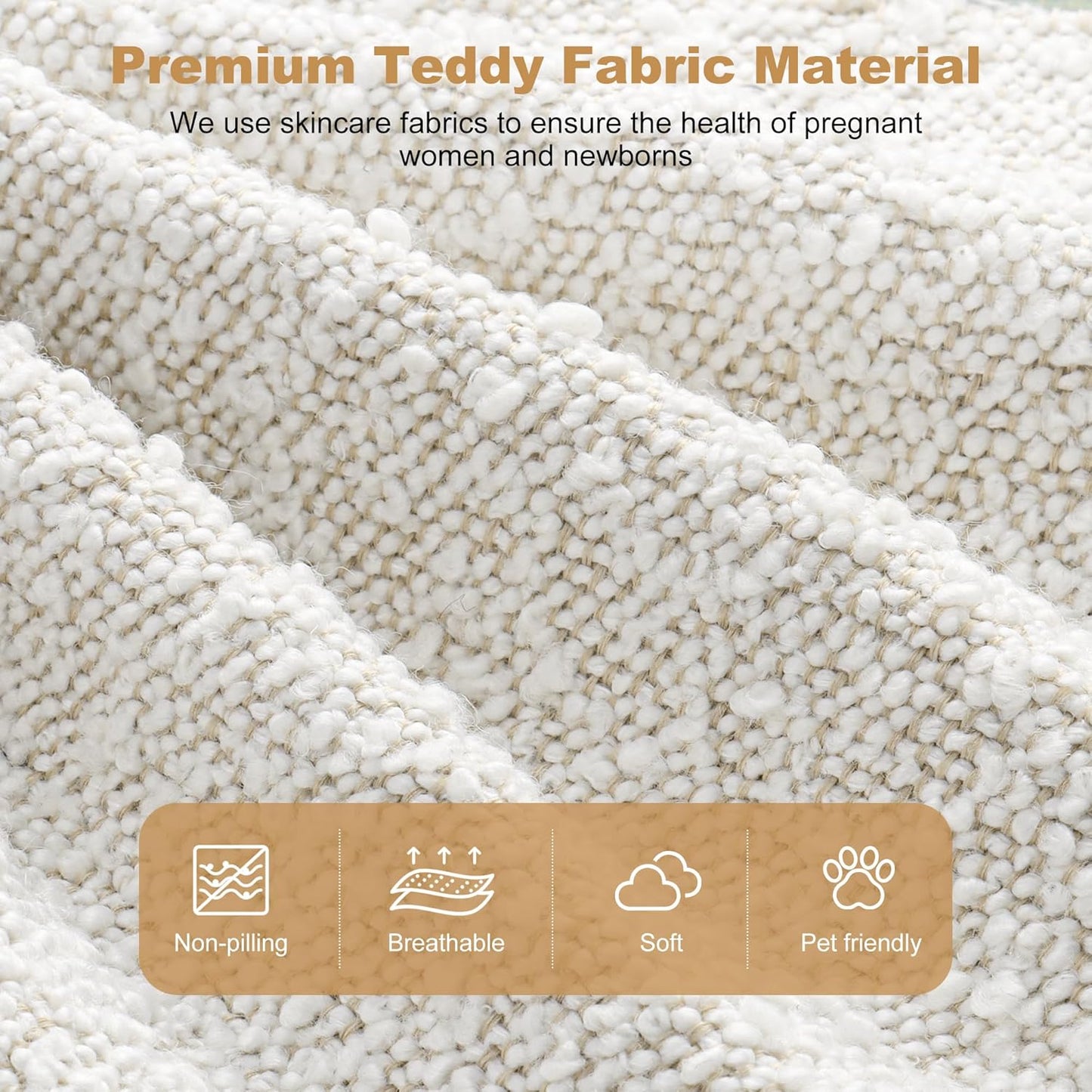 Power Recliner Chair Swivel Gilder Rocking Chairs Skin-Friendly Power Recliner Nursery Chair for Adults with Waist Pillow, USB Charging, Ottoman (Beige, Only Recliner Chair)