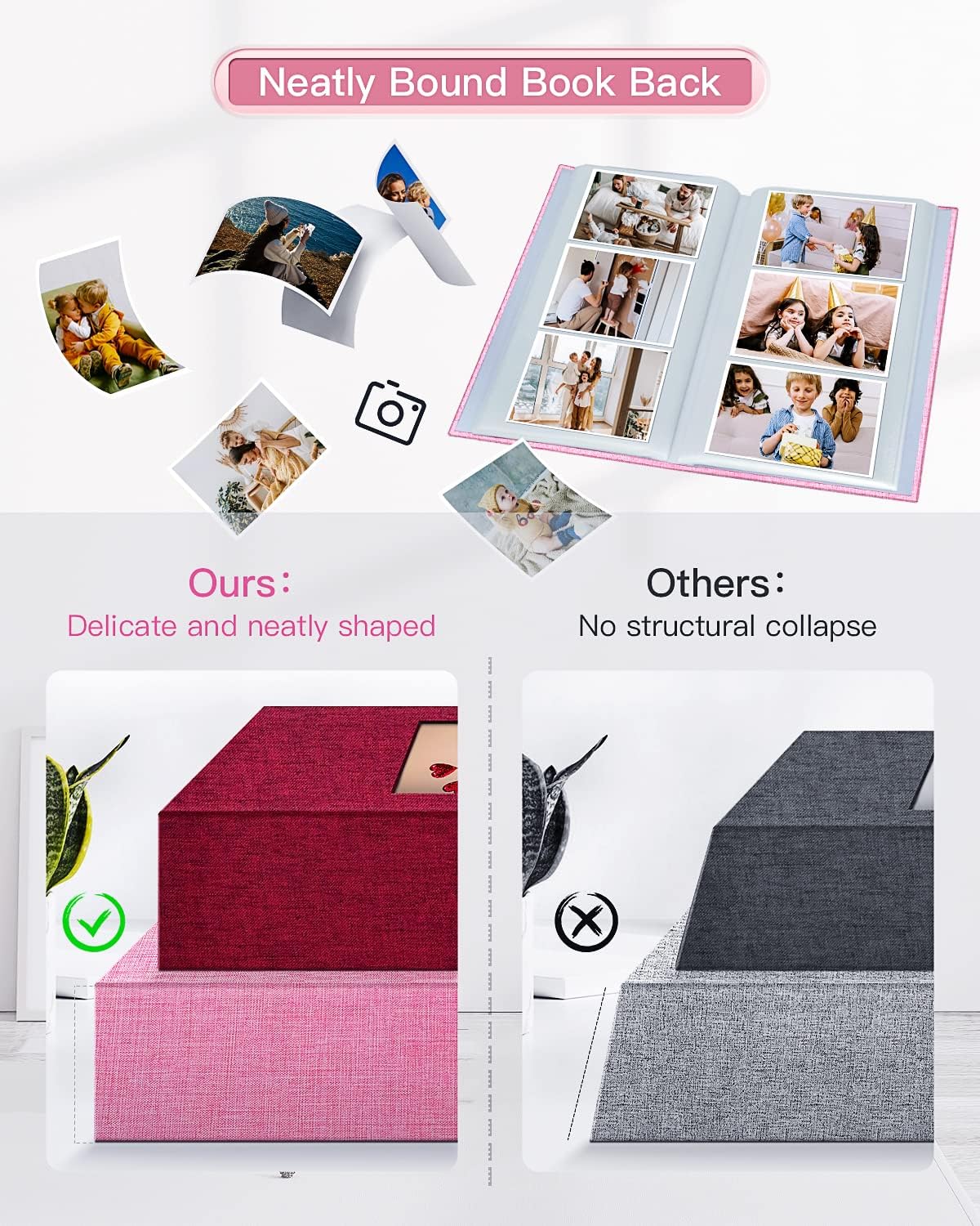 popotop Photo Album 4x6-420 Photos Photo Books with 420 Horizontall Pockets,Linen Cover Albums for Family Wedding Anniversary Baby Vacation Pictures