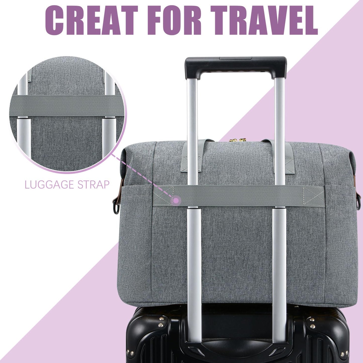 Tuwubi Diaper Bag Tote,Baby Diaper Bag with Pacifier Case Large Travel Diaper Tote Caddy for Mom and Dad Multifunction Large Baby Bag - Light Grey