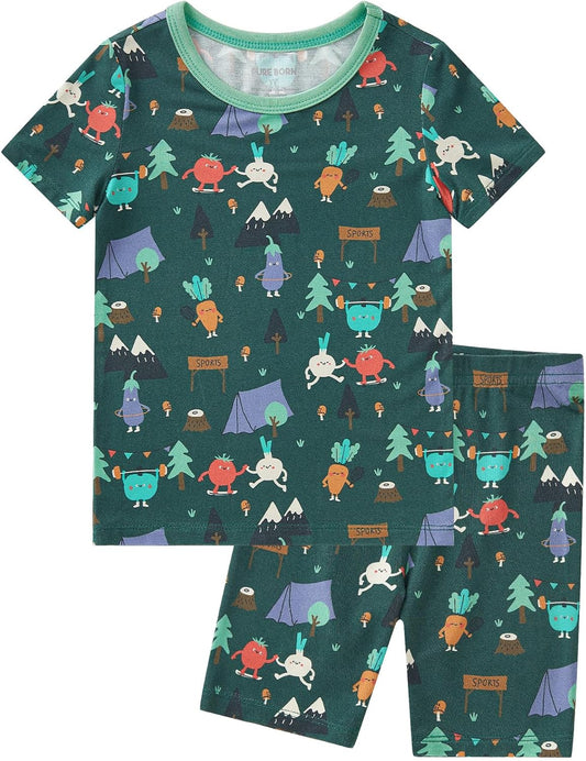 pureborn Baby Toddler Kids Viscose from Bamboo Pajamas Set Pjs 2pcs 18M-8Y