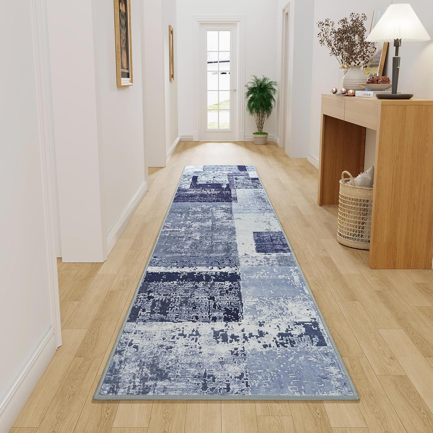 LOCHAS Washable Runner Rugs for Hallway, 2x8 Non Sip Soft Rug for Bedroom Entryway Kitchen Laundry Room, Long Abstract Carpet for Indoor Floor Bedside, Geometric Vintage Home Decor, Pet & kid Friendly