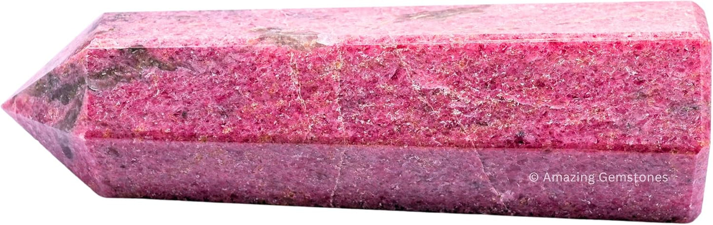 Amazing Gemstone Large Rhodonite Crystal Towers ~ Natural Healing Crystal Point Obelisk for Reiki Healing and Crystal Grid (5.5" to 6" INCH)