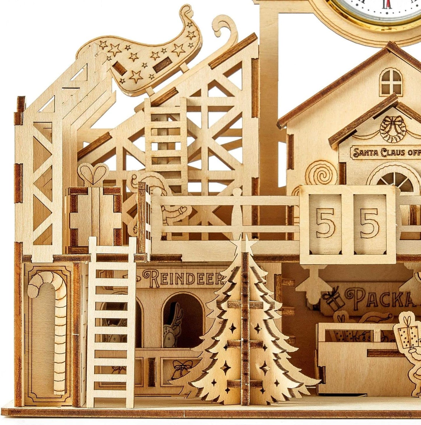3D Wooden Puzzles Santa's Factory Model Kits, Brainteaser and Puzzle for Christmas/Birthday,Gifts for Adults and Teens to Build Combination