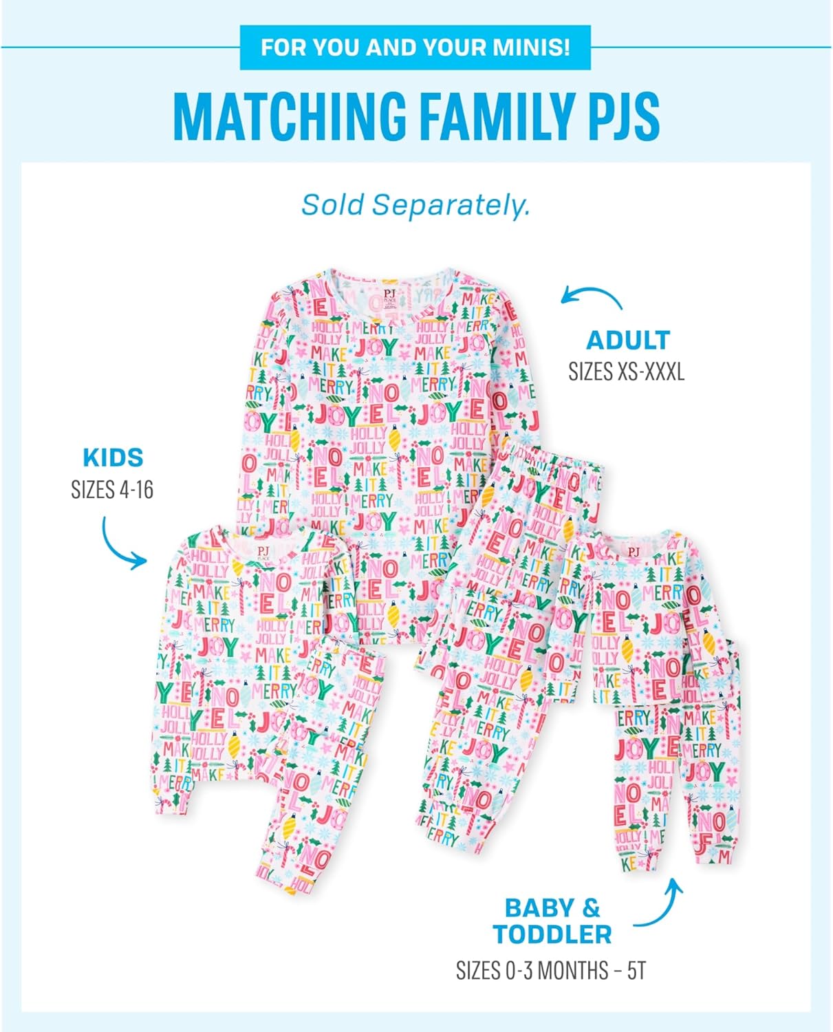 The Children’s Place Family Matching, Christmas and Holiday Pajama Sets, Cotton