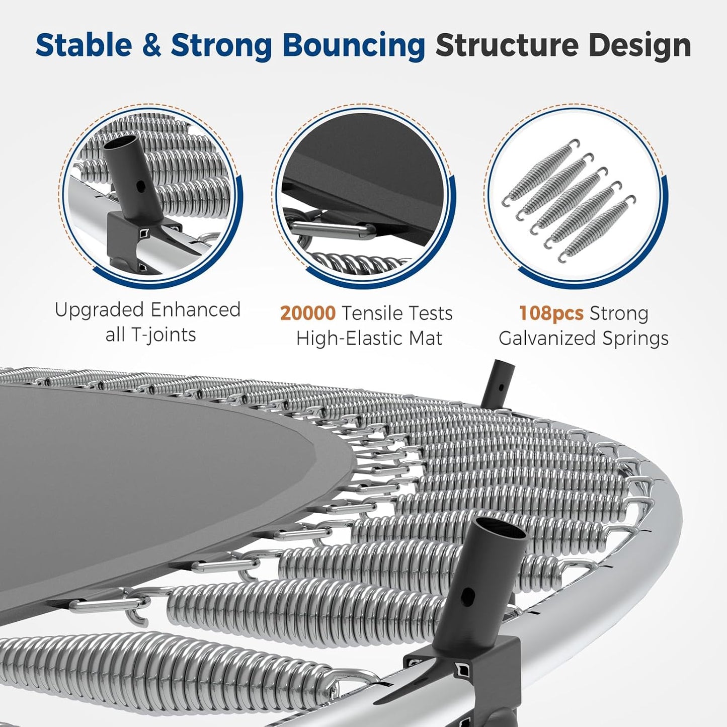 Tatub Large Trampolines Outdoor 10 12 14 15 16FT for Kids and Adults,Outdoor Recreational Pumpkin Trampolines with Curved Poles and Safety Enclosure Net, Basketball Hoop, Ladder