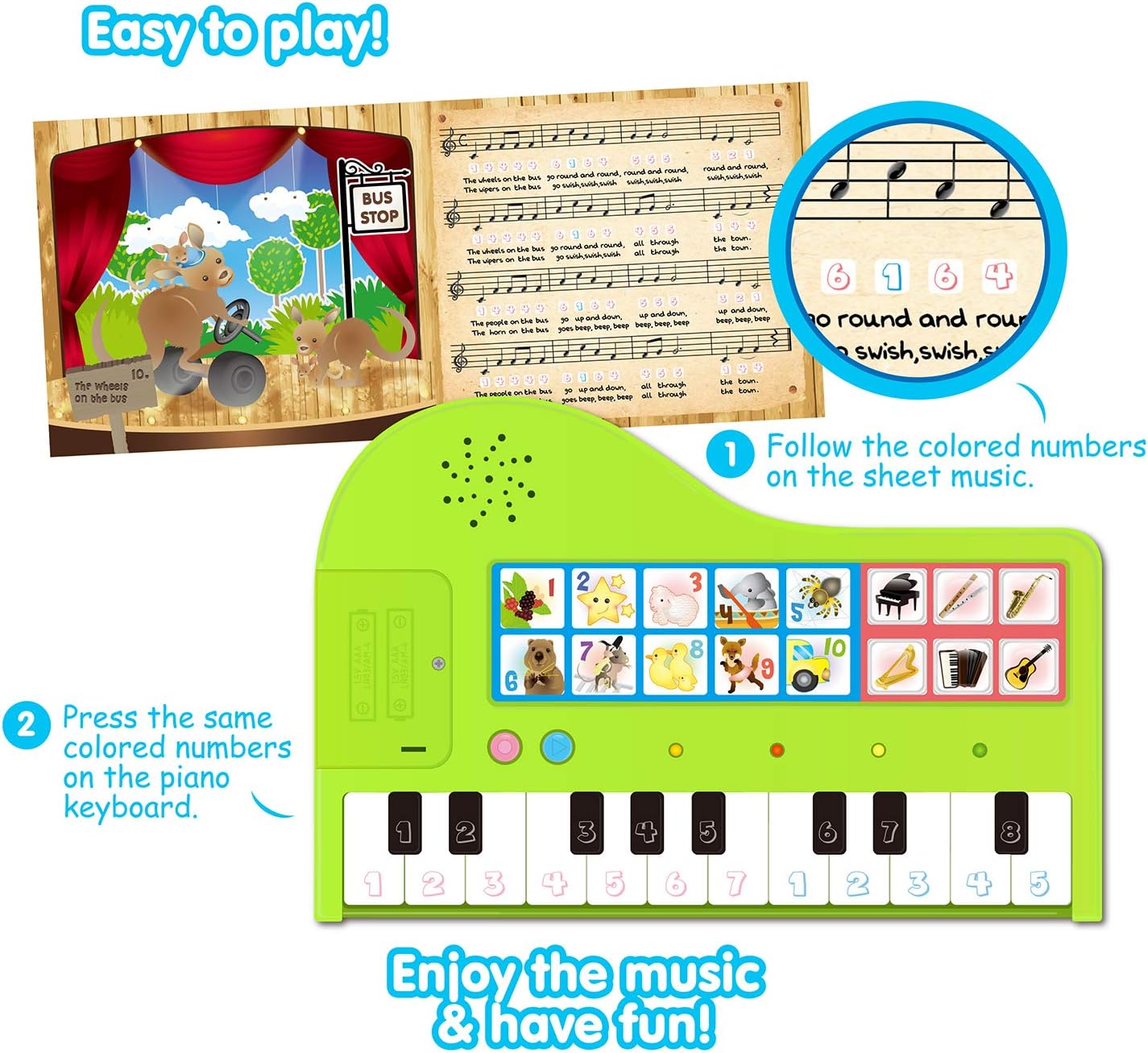 BEST LEARNING My First Piano Book - Educational Musical Toy for Toddlers Kids Ages 3-5 Years - Ideal 3, 4 Year Old Boy or Girl Birthday Present