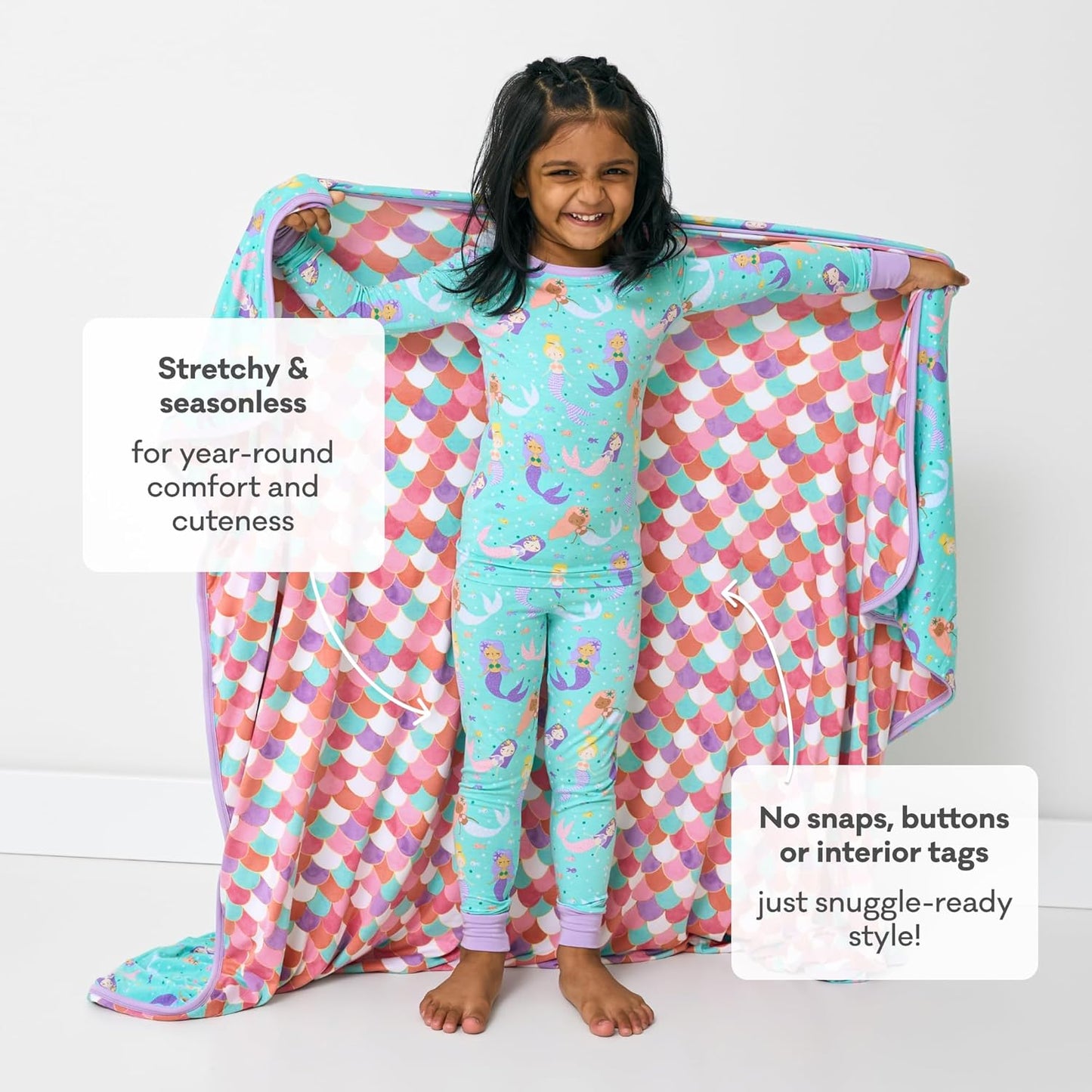 Little Sleepies Two-Piece Pajama Set for Boys & Girls, Soft Viscose from Bamboo Toddler Pajamas for Kids, Family Matching PJs