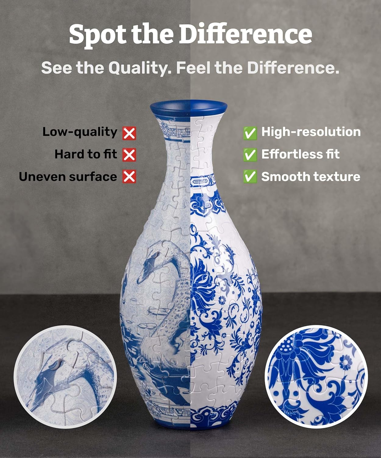 Pintoo 3D Puzzle Vase Unique Flower Vase Made by 160 Curved Plastic Puzzle Pieces House Warming Gift for Flower Arrangements and Home Decoration - [S1033] (Classic, Blooming Season)