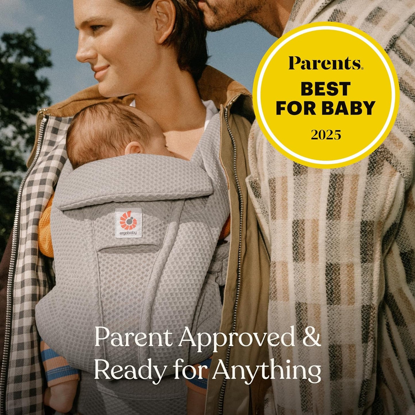 Ergobaby Omni Deluxe Baby Carrier Newborn to Toddler - Breathable Baby Carriers for Summer - All-Position Carrier with Enhanced Lumbar Support & Airflow (7-45 Pounds), Mesh, Onyx Black