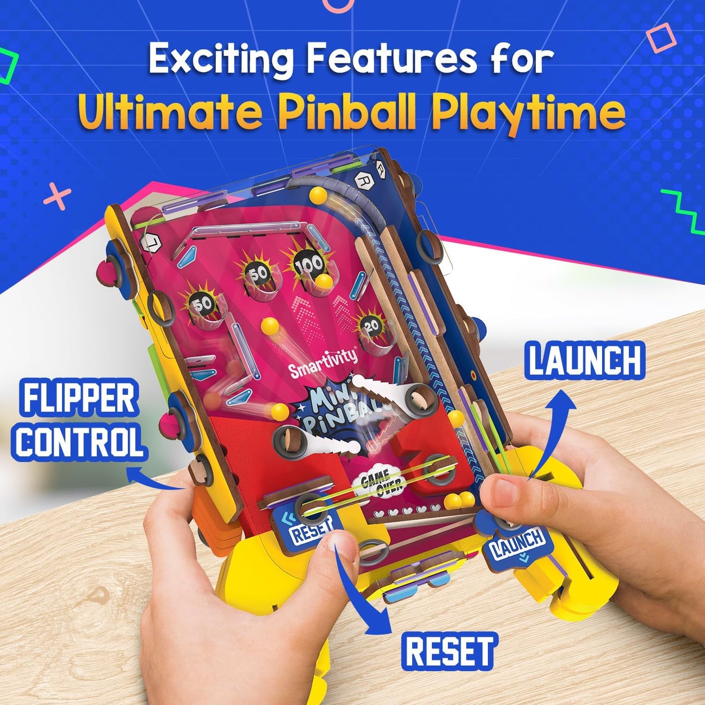 Smartivity DIY Mini Pinball for Kids Ages 6-12 Years | Build Your Own - Hand Held Pinball Game I Birthday Gift for Boys & Girls | DIY Science Toy for Kids 6,7,8,9,10,11,12 Years Old