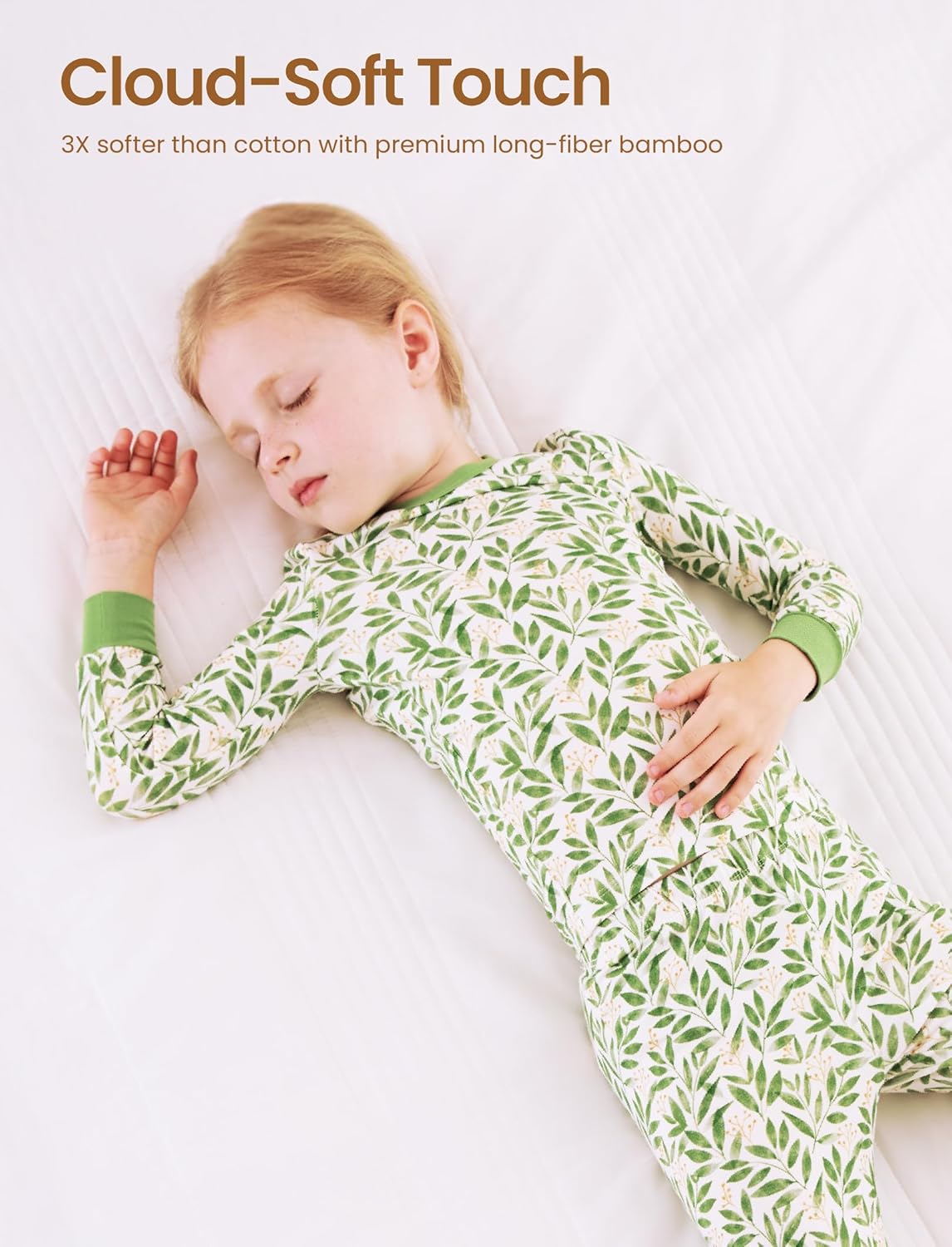 PATPAT Bamboo Viscose Pajama Set for Toddlers with Improved Tensile Strength, Snug Fit Pjs Sleeper for Baby Boys Girls Kids