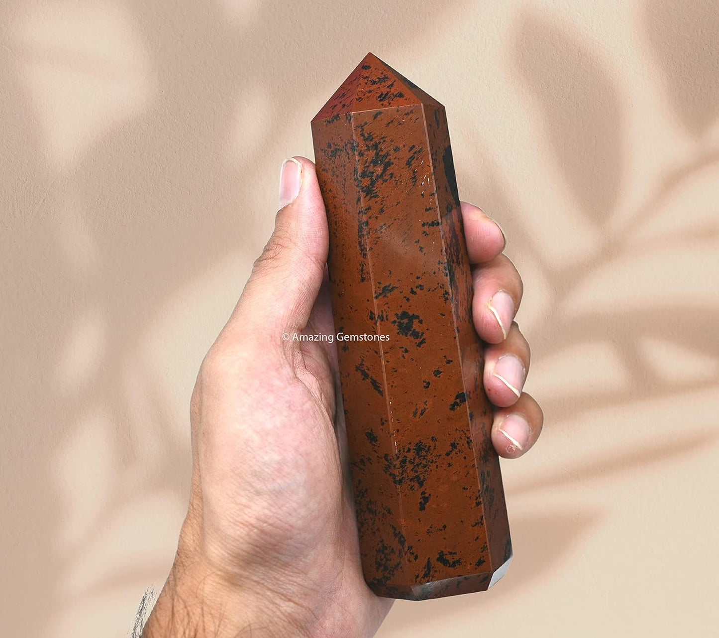 Amazing Gemstone Large Mahogany Obsidian Crystal Towers ~ Natural Healing Crystal Point Obelisk for Reiki Healing and Crystal Grid (5.5 to 6 INCH)