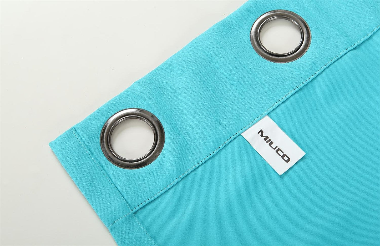 MIUCO Blackout Curtains Room Darkening Curtains Textured Grommet Window Curtains for Bedroom 2 Panels 52x63 Inch Long Turquoise