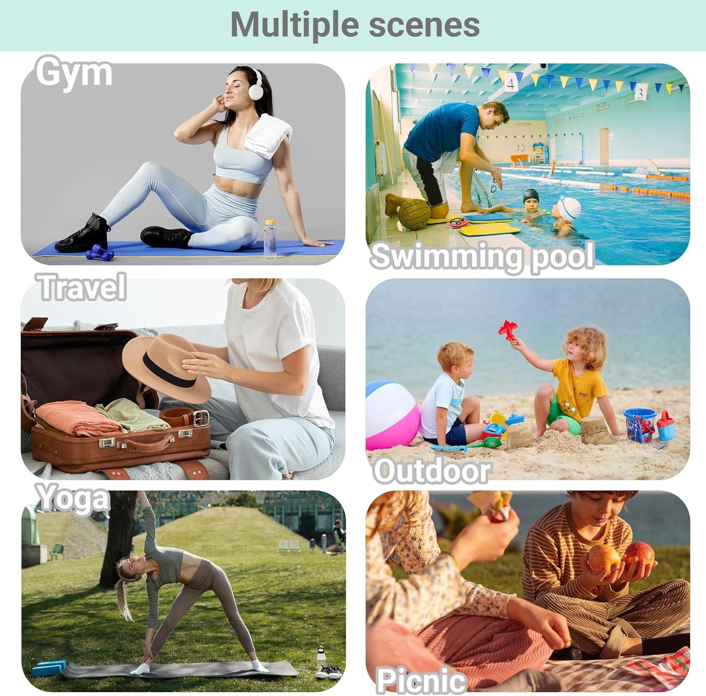 HECCEI Wet Dry Bag, 2-Pack Reusable Waterproof Wet Bagsfor Swimsuits & Baby Clothes, Leakproof Cloth Diaper Wet Bags for Travel & Diaper Changes (Little Sprouts)