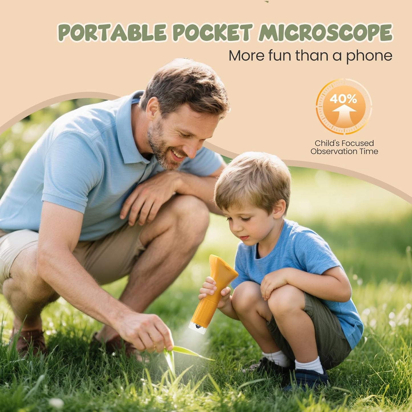 Handheld Microscope for Kids Portable Pocket Digiscope - 2" IPS HD Screen 1000X Digital Microscopes Camera PC Compatible 3-12 Year Old Girl Boy Science Edu Fun Birthday Gifts Toys