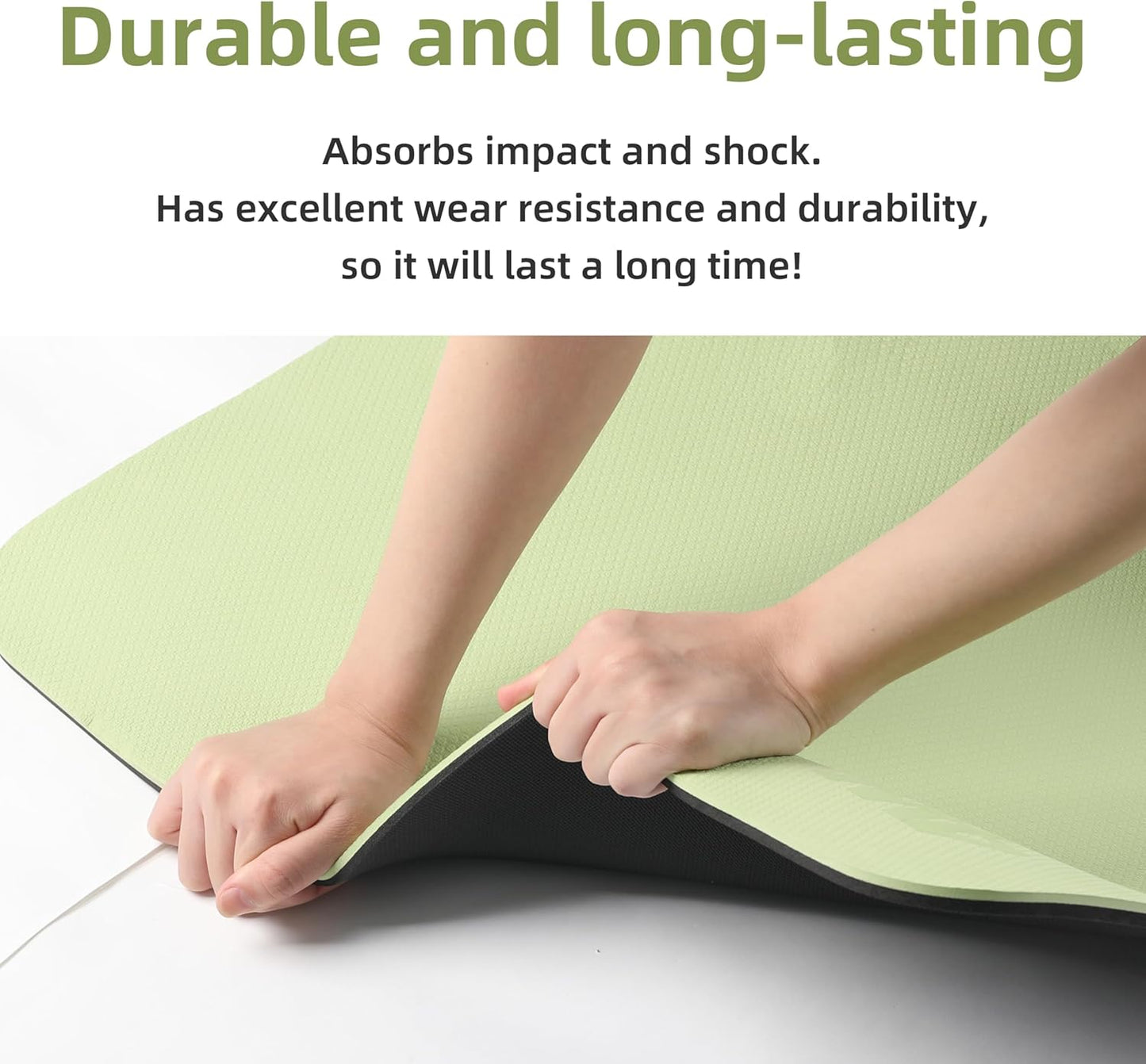 Yoga Mat Non Slip Anti-tear,extra thick-2/5 inch（10MM）High Resiliency Professional POE Yoga Mats for Women Men Kids,72"x24"inch,Workout, Yoga, Pilates and Floor Exercise, with Carrier Strap