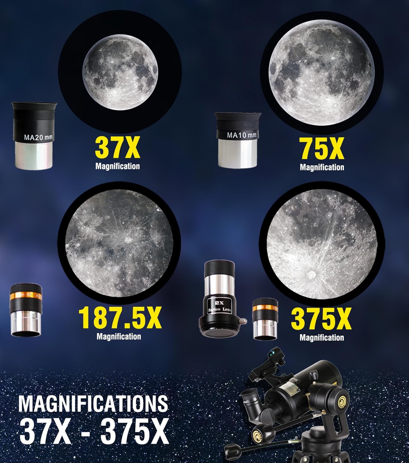 SpectrumOI TourStar Pro 70 AZ Maksutov Telescope for Adults High Powered, Premium Maksutov AZ 70mm Aperture 750mm Focal Length with Aspherical Eyepiece