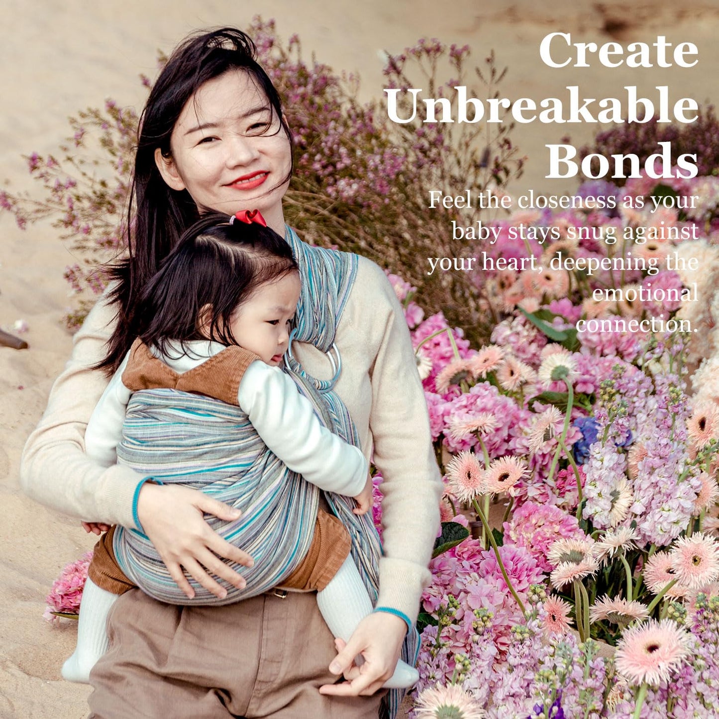 Ring Sling Baby Carrier, Soft Cotton Baby Sling Carrier Newborn to Toddler, Baby Wrap Carrier for Plus Size Parents, Perfect Shower Gift, Sweet Desserts