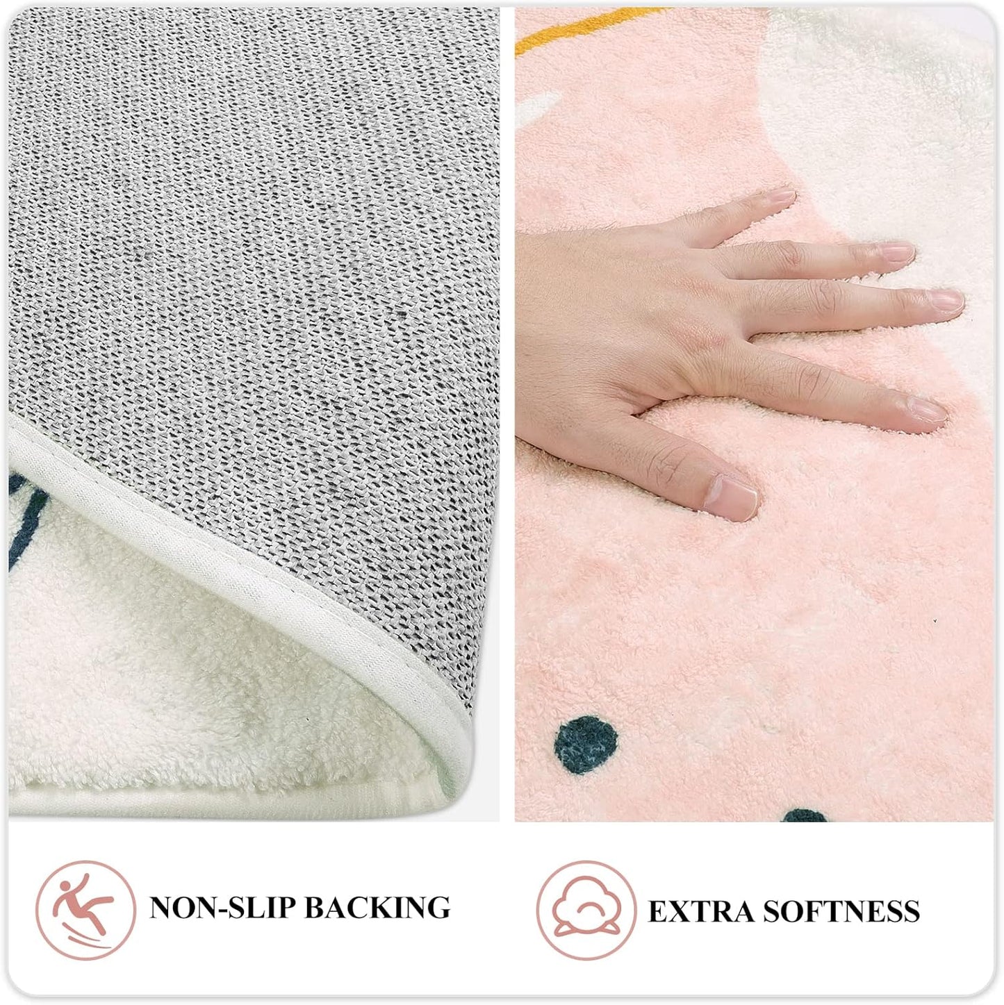 Lahome Pink Washable Runner Rug - 2x6 Non-Slip Throw Hallway Runner Rugs Low-Pile Soft Bedroom Kitchen Runner Rug Boho Botanical Print Carpet Runner for Laundry Room Entryway Bathroom Living Room