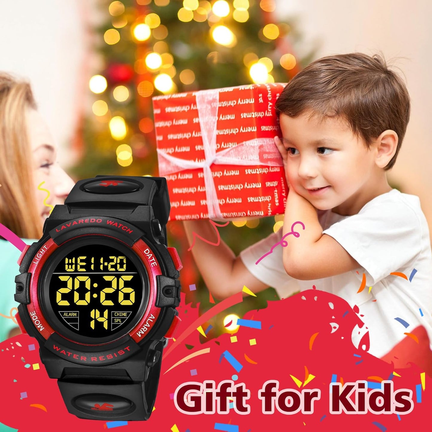 Kids Watch,Boys Watch for 3-15 Year Old Boys,Digital Sport Outdoor Multifunctional Chronograph LED 50 M Waterproof Alarm Calendar Analog Watch for Children with Silicone Band,Kids Gift